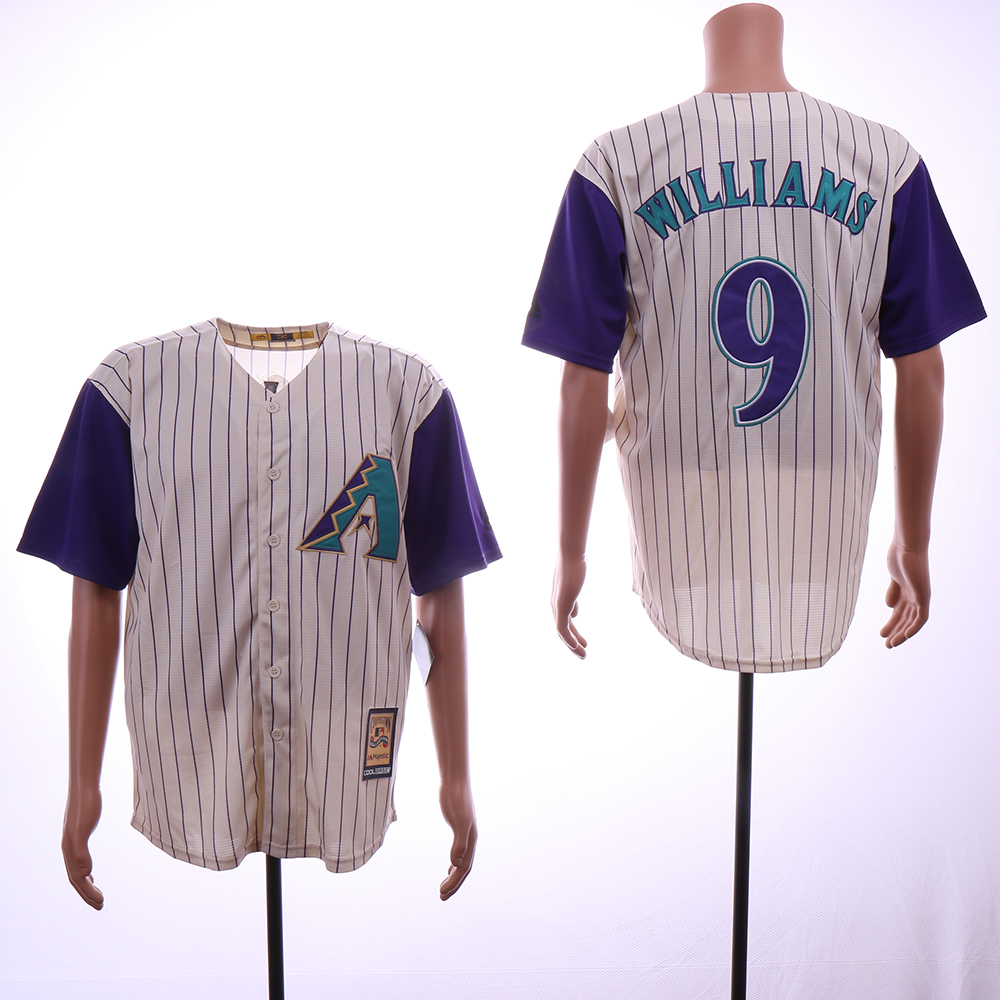 Men Arizona Diamondback #9 Williams Cream Stripe MLB Jerseys->women mlb jersey->Women Jersey